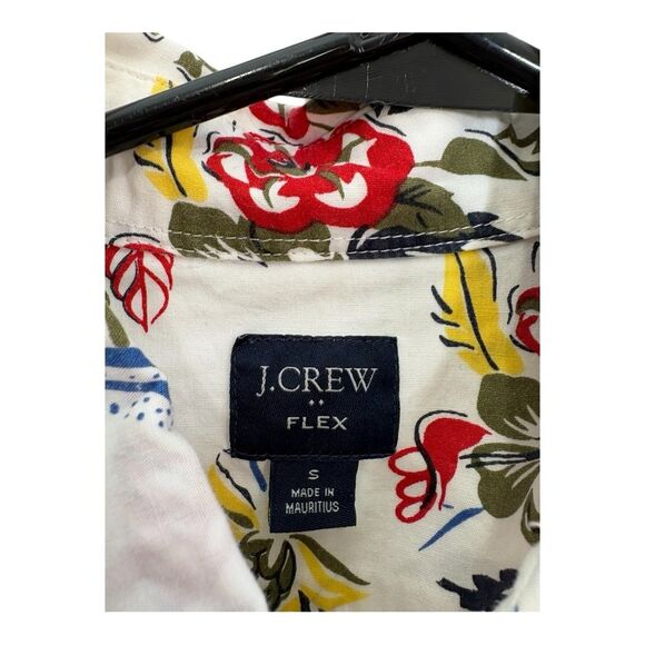 J Crew Men’s  Flex Button Shirt Stretch Floral Palm Trees Vacation Modern Small - Picture 3 of 7